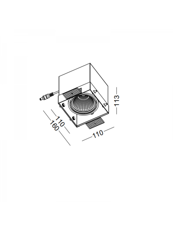 Spot invizibil incastrat negru JLDC359