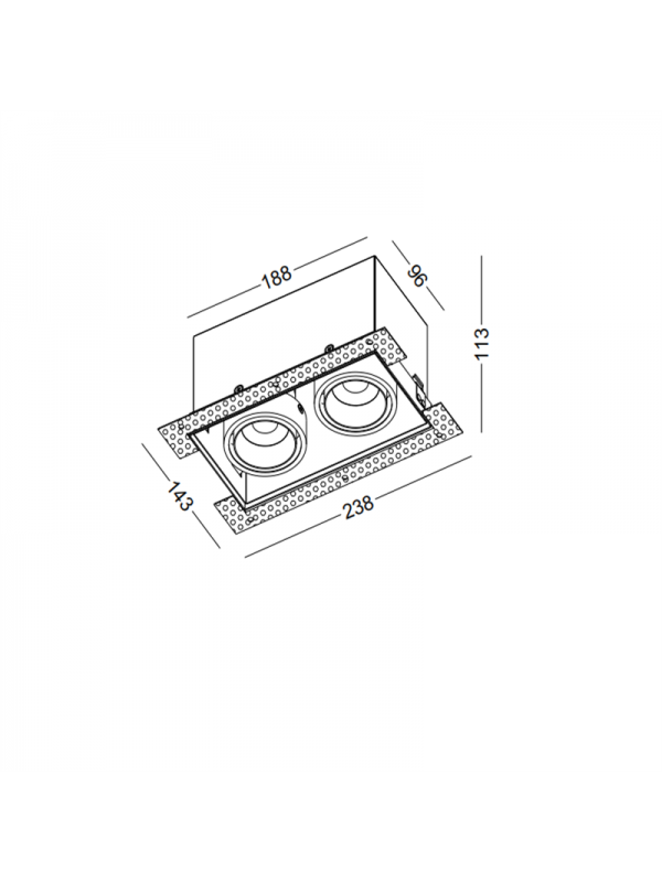 Spot invizibil incastrat negru JLDC461