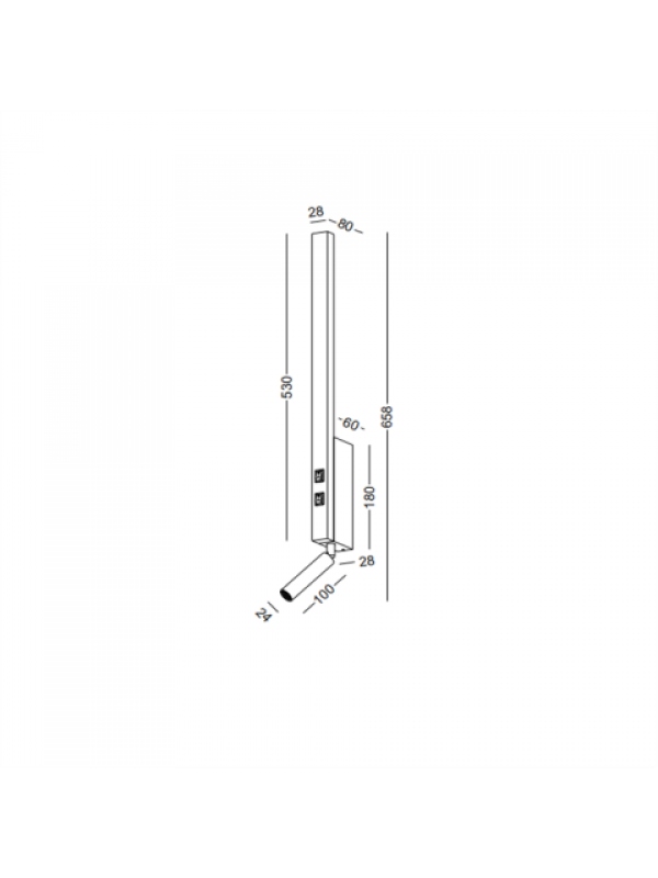 Aplica led de perete cu brat fix 3W+5W pentru dormitor  JLWA474-WT