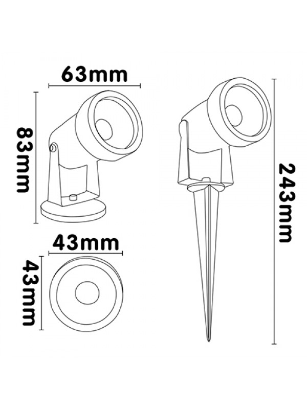 Proiector Led Spot Gradina Slim 5W