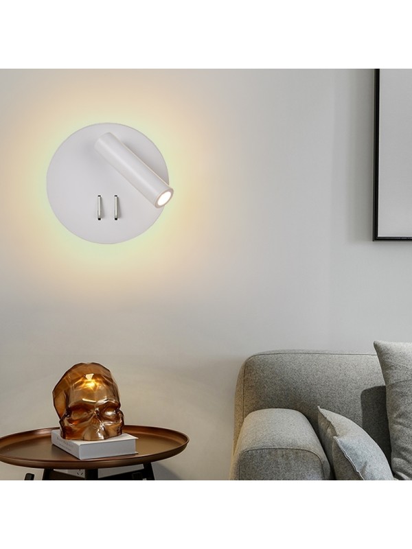 Lampă pentru citit rotunda alba slim