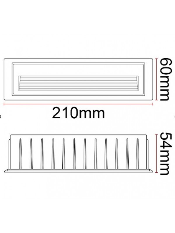 Spot LED Interior Scări IP65 6W Alb Cald Aluminiu Anti-Foc - Montare Perete 90