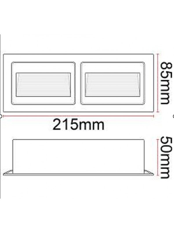 Spot LED Dublu Interior Scari IP65, 6W (x2) - Alb Cald 3000K, Aluminiu Anti-Foc