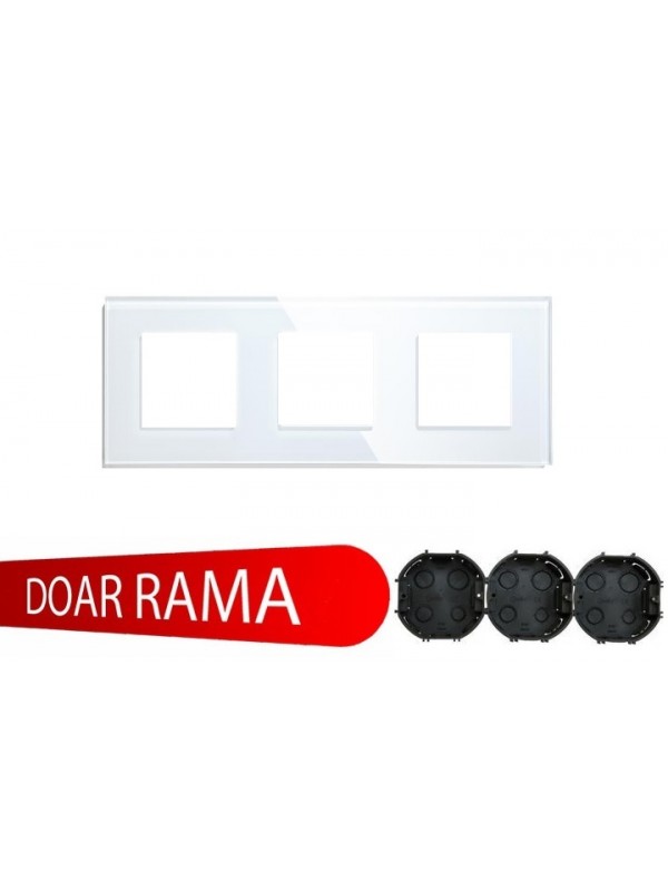 Rama Tripla Plastic Alb