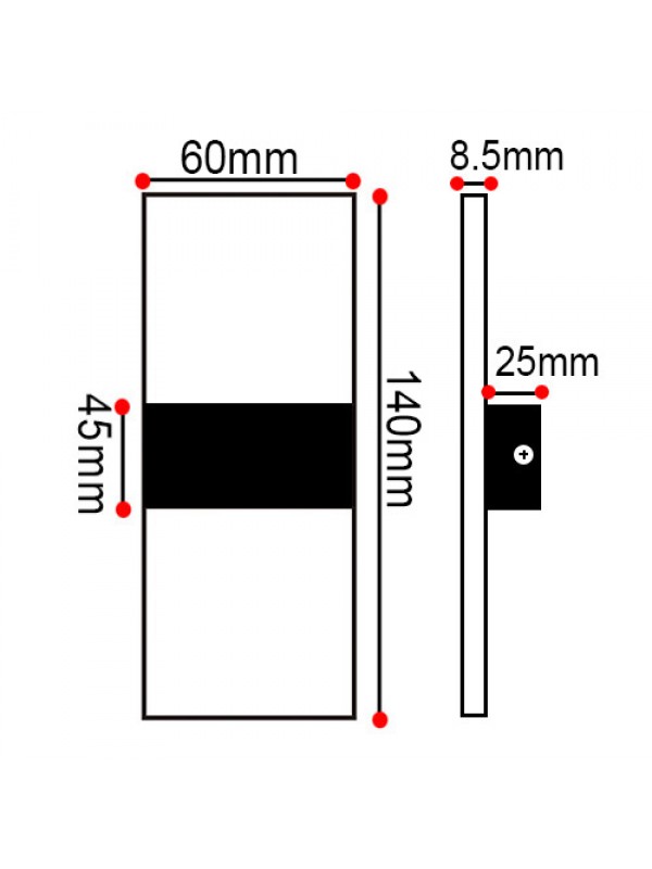 Lampa Led Exterior Dreptunghiulara Slim 3W