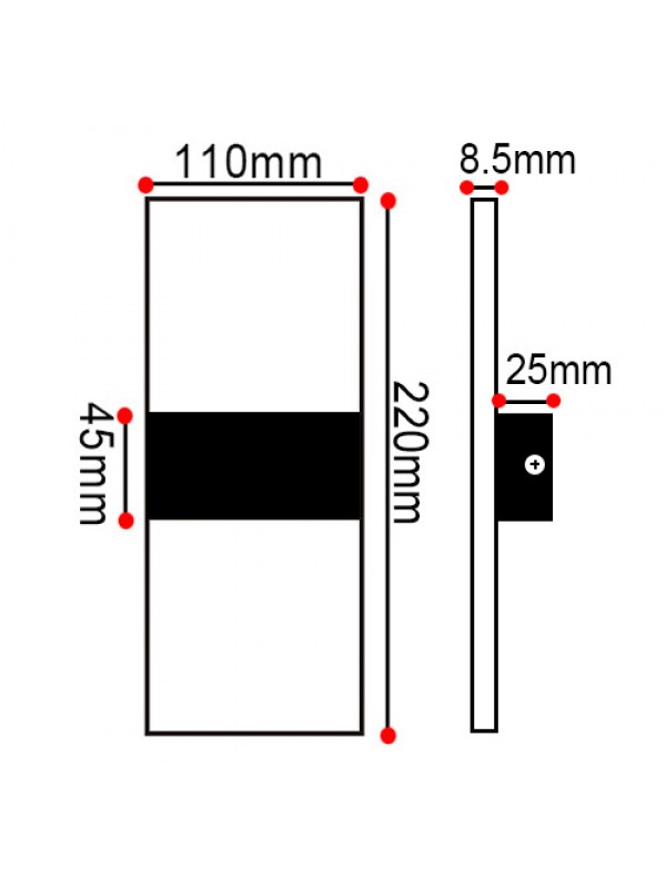 Lampa Led Exterior Dreptunghiulara Slim 6W Livrare 3 Zile