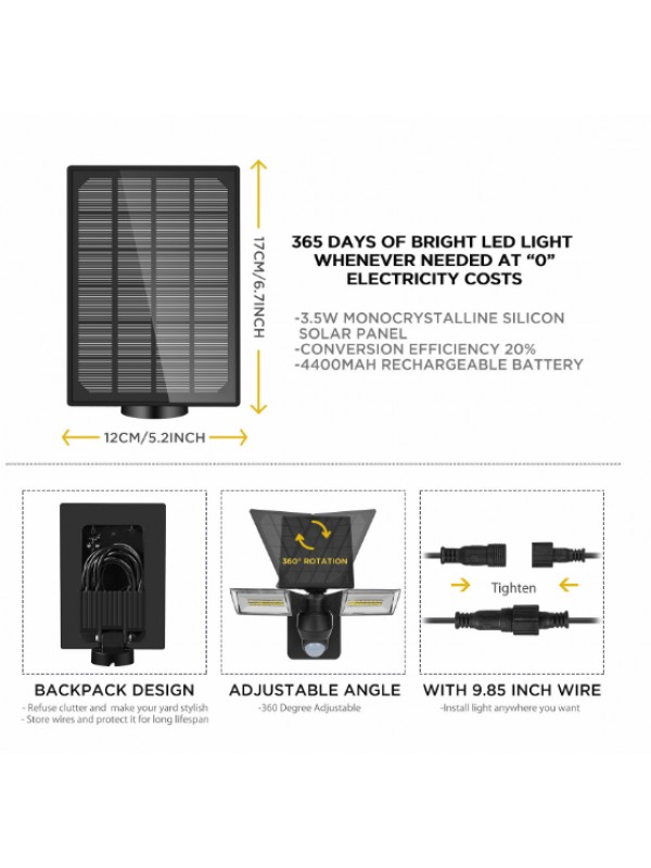 Lampa Solara cu Panou Fotovoltaic 12W