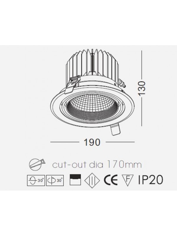Lampă Spot incastrat JLDC208-24W
