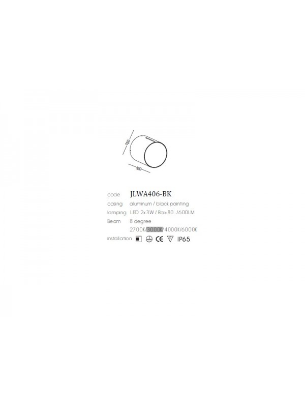 Lampa Led Exterior  JLWA406-BK