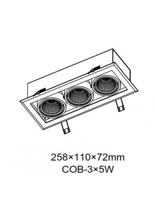 Spot Grille Triplu  JLDC957