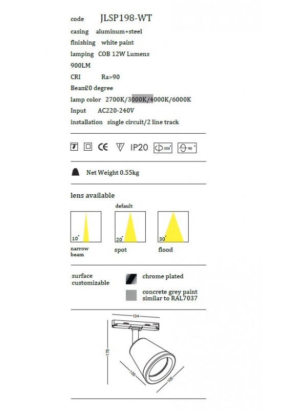 Track light JLSP198-BK