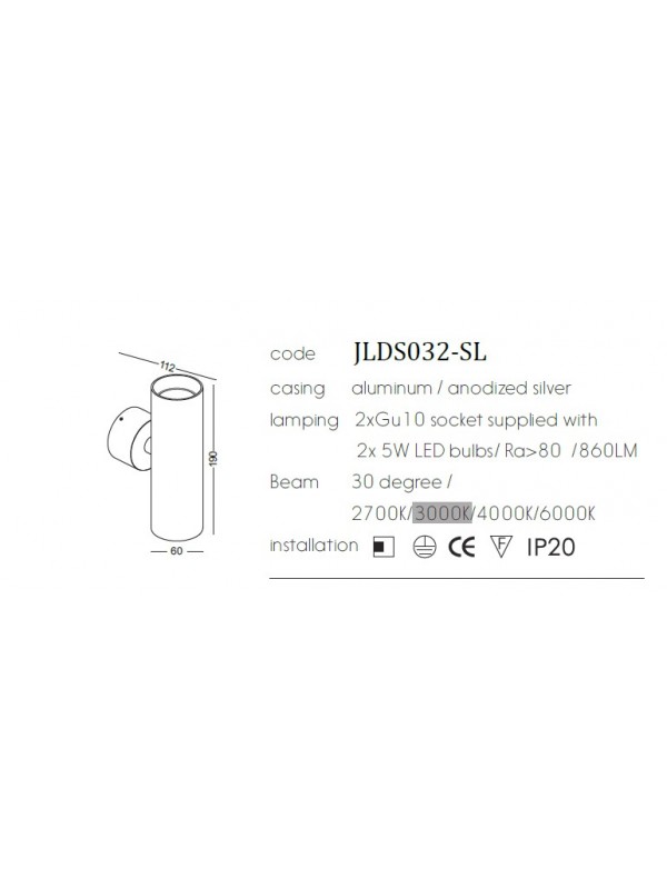 Lampa Led de perete JLDS032-SL