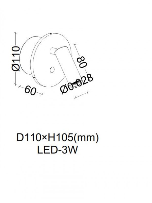 Lampa rotunda pentru citit  incastrata  JLWA260