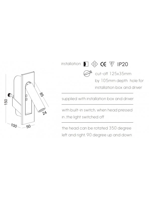 Lampa pentru citit JLWA 321- ALB