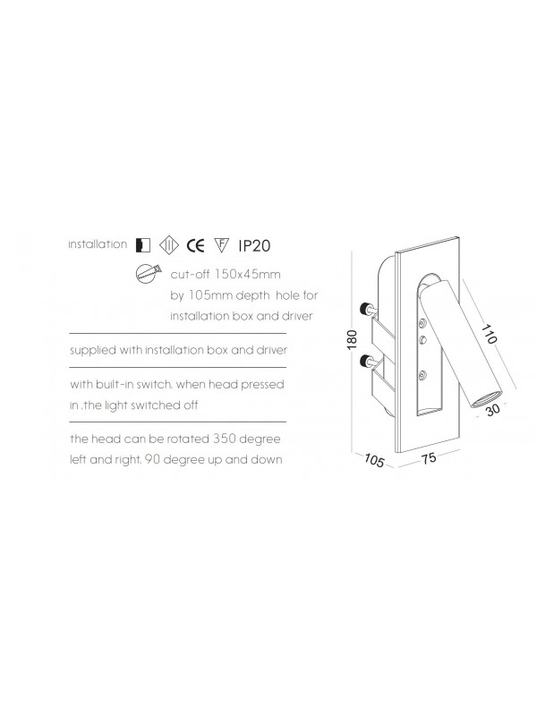 Lampa pentru citit JLWA322- NEGRU