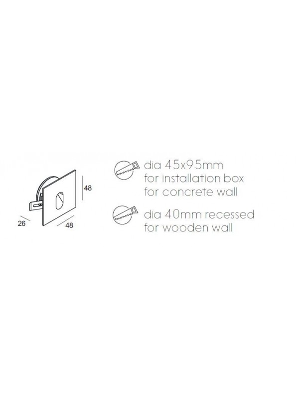 Lampa incastrata pătrata pentru scării JLSL001