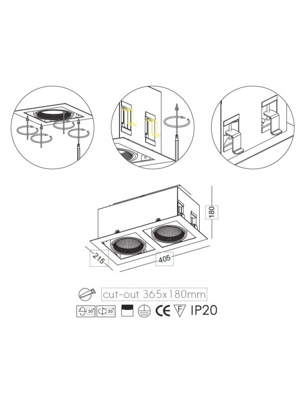 Lampă Spot Grile Dublu JLDC212-24W