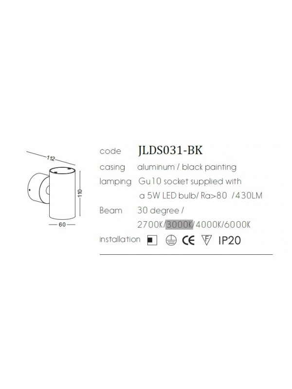 Lampă de perete JLDS031-BK