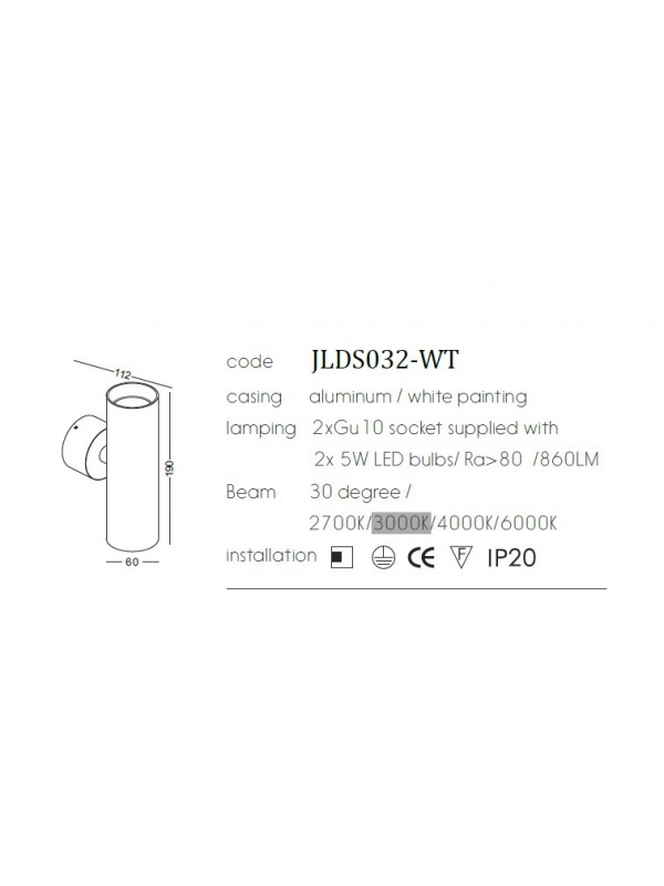 Lampa Led de perete JLDS032-WT